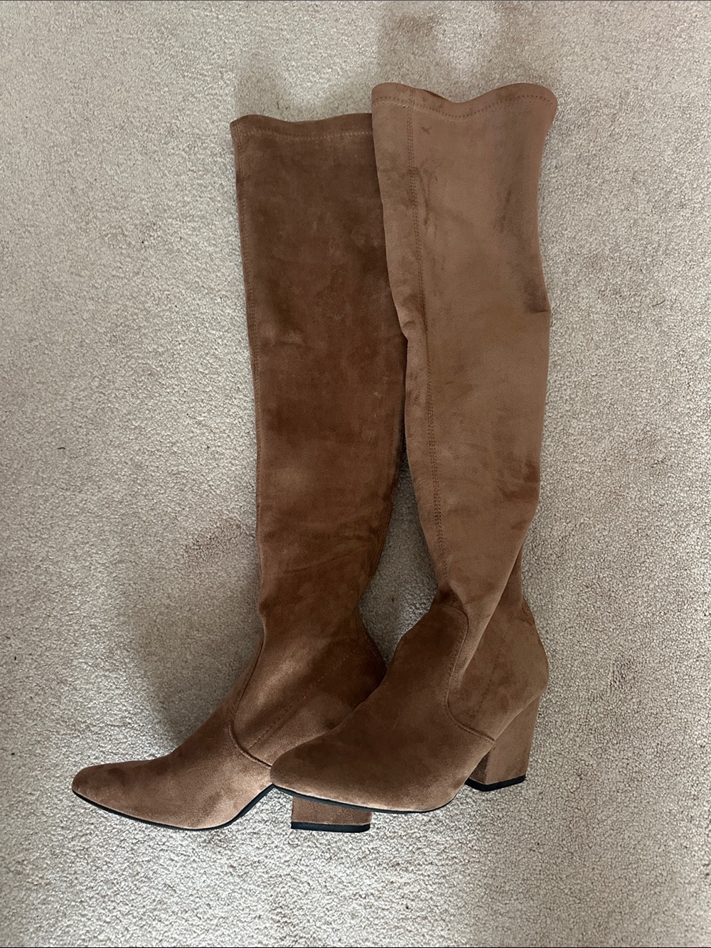 Amazon Women's Over-the-Knee Suede Boots in Chestnut Brown